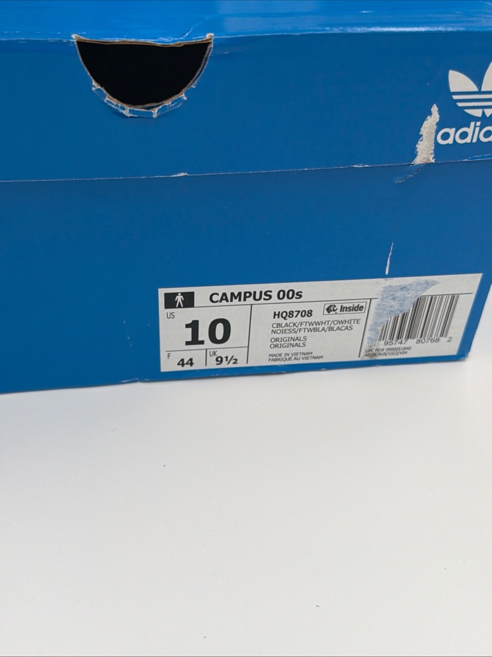 adidas Campus Black White Gum Men’s Sneakers - Picture 2 of 6
